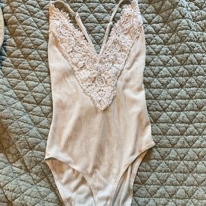 white lace body suit